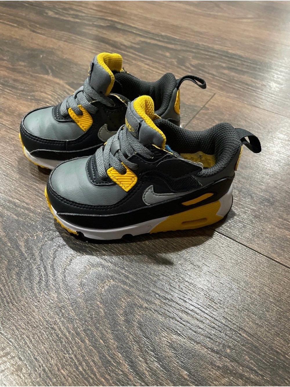 Nike Kids Black, Gray & Yellow Sport Sneakers 7c